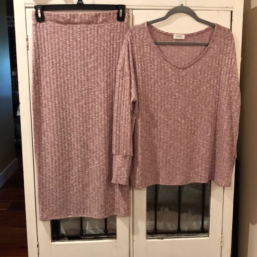 Ribbed skirt set